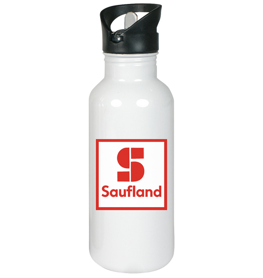 Saufland - Edelstahl-Trinkflasche