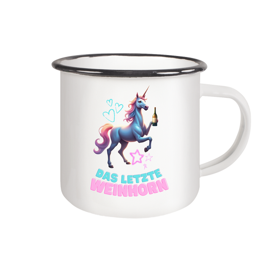 Das letzte Weinhorn - Emaille Tasse (Black)